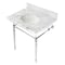 Fauceture KVPB3022M81 30" Console Sink with Brass Legs (8-Inch, 3 Hole), Marble White/Polished Chrome KVPB3022M81 - alternate 1